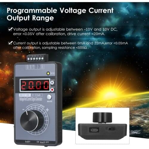 Portable Precision Current Voltage Signal Generator Programmable Analog Signal Simulator Calibrator with Rechargeable Battery