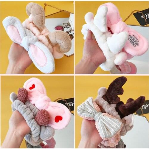 Headband for Washing Wash Face Bow Makeup Hairbands Girls Elastic Holder Hair Strap Bands Ears Turban Hair Accessories