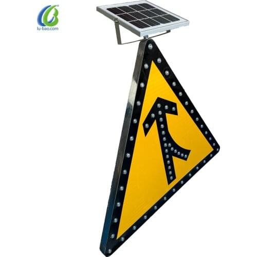 Visual Signal Warning Products Stable Product Performance Aluminum Flickering Led Solar Street Sign