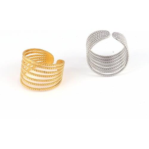 Simple Design Chain Ring Stainless Steel Adjustable Ring for Women and Men Punk Street Style Neutral Ladies chain rings