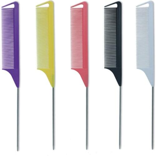5 Colors Hair Comb Weaving Highlighting Foiling Hair Comb for Salon Dyeing Tail Combs Brush Separate Parting For Hair