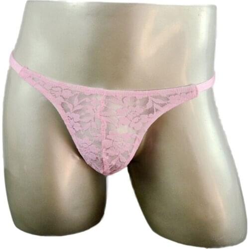 Sexy male three-dimensional cut flower lace thong and g-string transparent Pant Underwear ZJH0613T