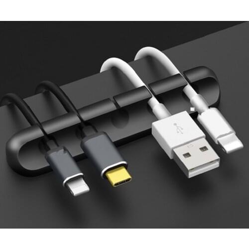 Silicone USB Cable Organizer Flexible Cable Winder For Mouse Keyboard Earphone Car Management Cable Clips Holder Cable Holder