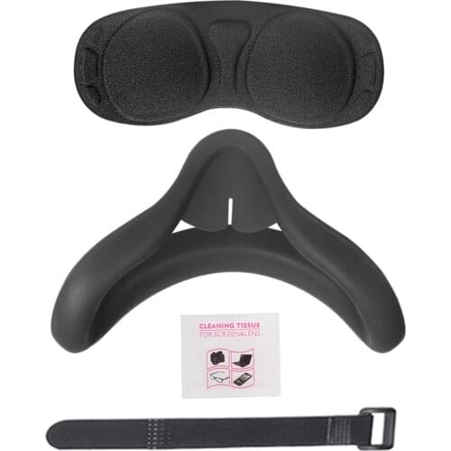 For Oculus Quest 2 VR Headset Replacement Soft Silicone Face Cushion Cable Holder Strap Dustproof Lens Cover VR Accessories Set