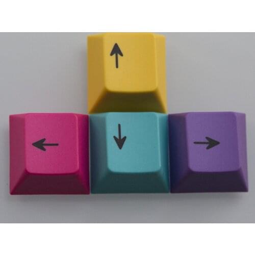 PBT Keycaps Thermal Dye Sublimation Direction Buttons WSAD up, Down, Left and Right Rainbow-Colored Keyboard game Keycaps