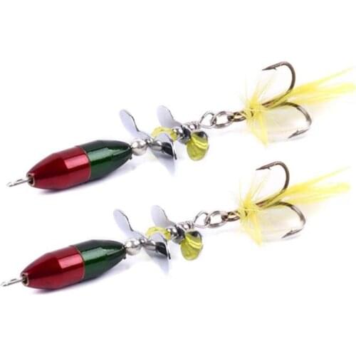 Rotating Spinner Sequins Fishing Lure Wobbler Bait with Feather Fishing Tackle for Bass Trout Perch Pike Saltwater Freshwater