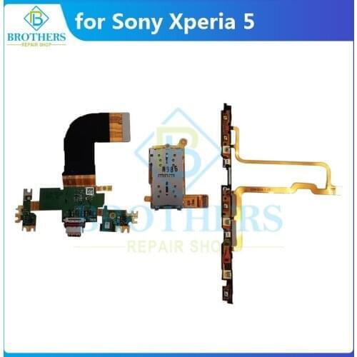 Type-C Charger For Sony Xperia 5 X5 USB Charging Dock Flex Cable USB Power On Off Volume Flex Cable SIM Card Flex Cable Test Top