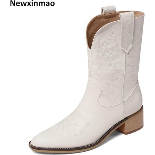 Genuine Leather Autumn Winter Concise Zipper Women Ankle Boots Warm Party Office Shoes Woman High Heels Female Chelsea Boots