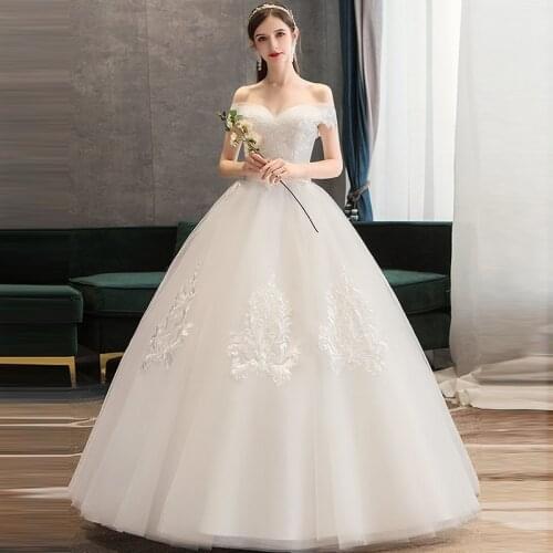 Wedding Dresses Illusion V-Neck Short Tulle Lace Embroidery Backless Off The Shoulder Luxury White Vintage Lady Bridal Gown G516