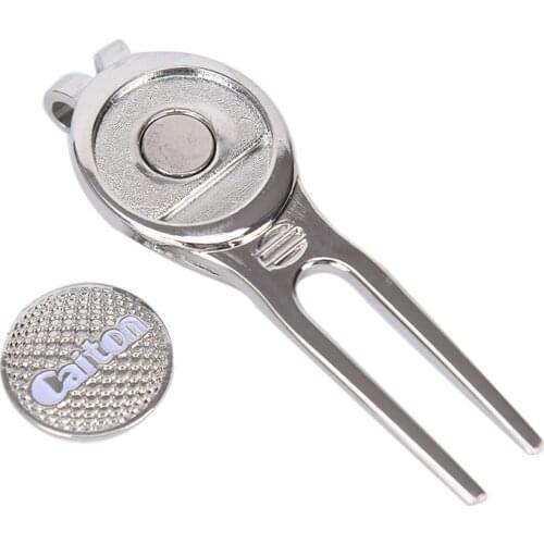 1pc Golf Repair Tool Golf Divot Repair Tool Magnet With Golf Marker Key Chain Liner Clip Drop Shiping
