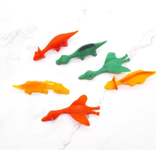 10pc Novelty Catapulted Ejection Chicken Dinosaur Toy Light Rubber Finger Prank Flying Toy slingshot chicken finger toys