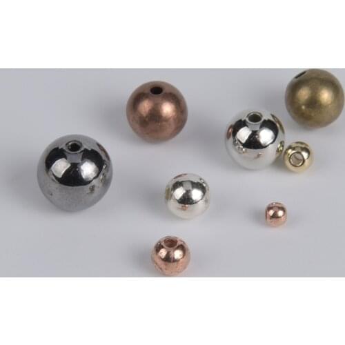 30-500Pcs/Lot 2-10mm Metal Round Spacer Loose Beads Smooth Ball Seed Charms Beads For Jewelry Making Supplies