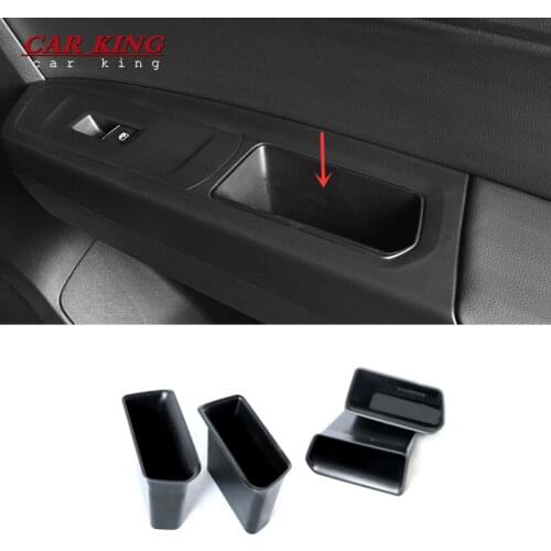 4PCS/set Car Inner Side Front Door Handle Storage Box Tray Holder for Volkswagen VW Atlas Teramont 2017 - 2020 Car Accessories
