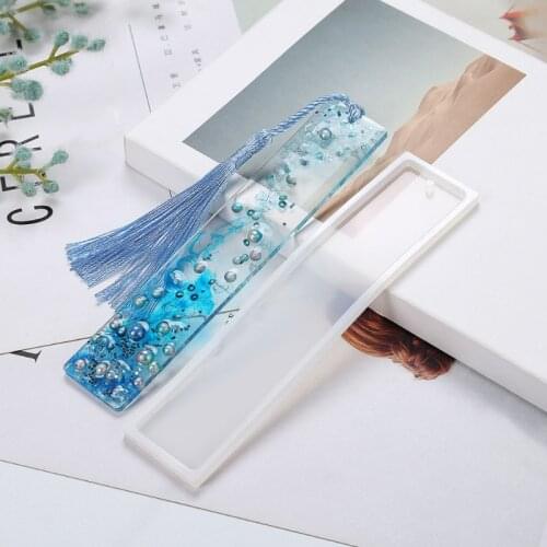 6 Pcs/Set Crystal Epoxy Resin Mold Rectangle Bookmark Silicone Mould Handmade Crafts Jewelry Making Tools