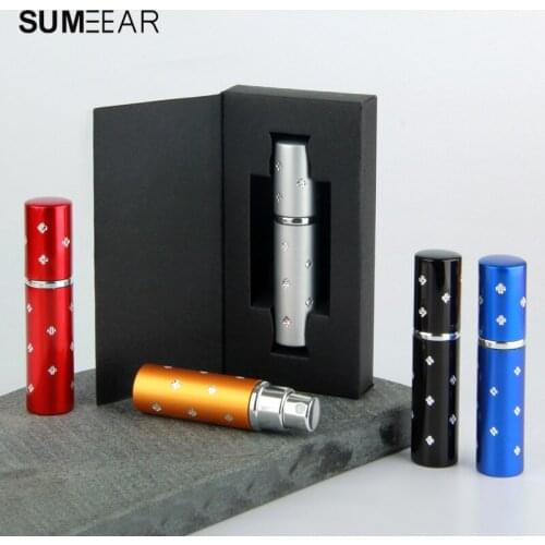 50Pieces/Lot 5ml Aluminum Spray Perfume Bottle With Cosmetic packing box Atomizer nozzle Perfume Bottles For Gift