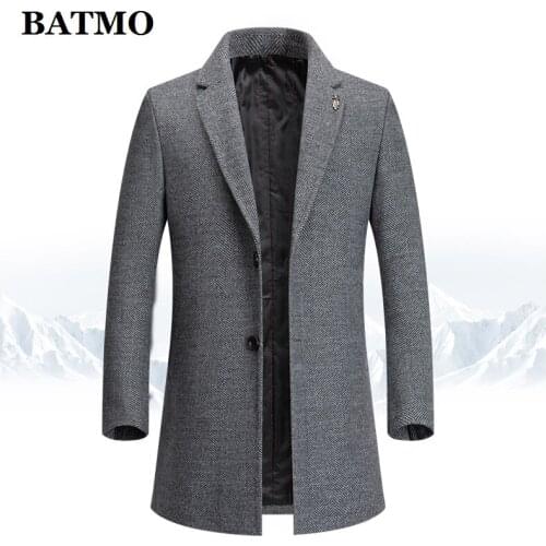 BATMO 2020 new arrival autumn&winter high quality wool trench coat men,mens wool jackets,plus-size 2020