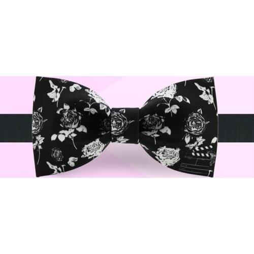 Free shipping 2019 new fashion mens male Original handmade tie printed bow tie banquet party groom dress wedding Movie and rose