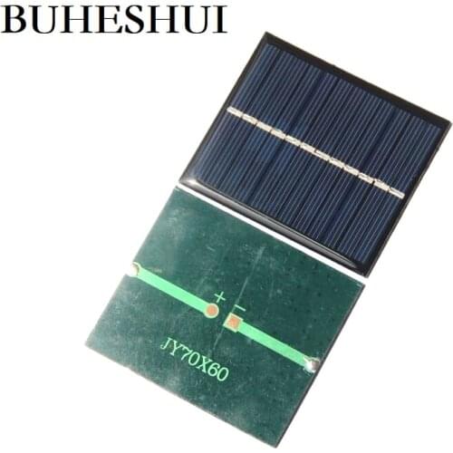 BUHESHUI Solar Panel 6V 95MA Solar Cell Portable Mini DIY Module Panel System Charger For Battery Light Toy 70*60MM 100PCS