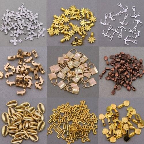 10pc Alloy Cross Key Lock Pendant Connector Golden Charm Letter F Separated Bead DIY Bracelet Necklace Jewelry Making