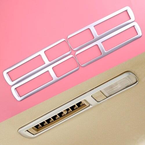 CITALL 4pcs Reading Light Lamp Trim Roof Air Vent Cover fit for Toyota Highlander Kluger 2014-2016 2017 2018 2019 Matte Silver