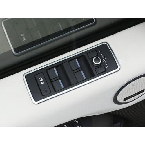 For Land Rover Discovery 5 LR5 2017 Car-styling ABS Matte Chrome Window Lift Button Frame Cover Trim Auto Accessory 4pcs