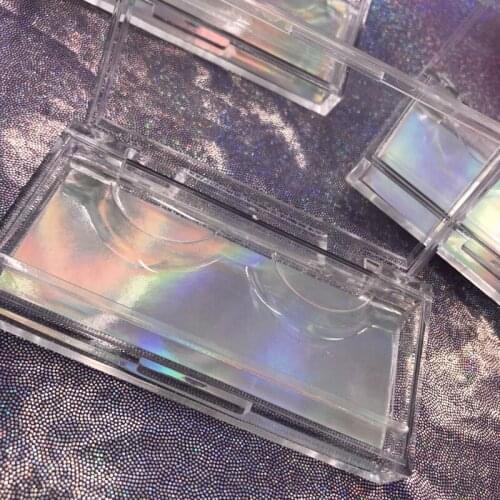 FDshine lash vendor Transparent acrylic empty box private custom logo label for 8mm-25mm 3d mink eyelash