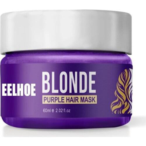 Blonde Purple Hair Mask Shampoo 60ml Removes Yellow Brassy for Silver/Ash Look Enhances Hair Color Repair Damaged Hair
