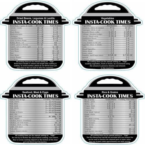 Cooking Times Chart Magnetic Oil Resistant Schedule Kitchen Cooking Reference Guide Perfect Air fryer Accessories