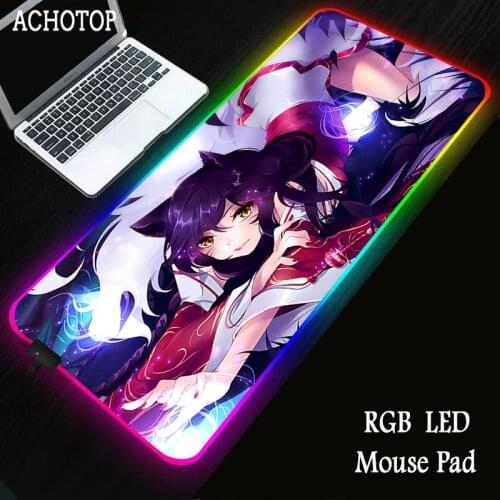 Anime League Of Legends Gaming Mouse Pad Computer Mousepad RGB LED Backlit Mause Large for Desk Keyboard Mouse carpet