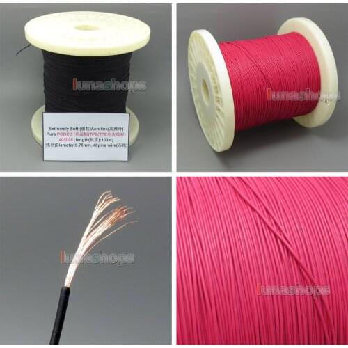 LN005021 10m Ultra Soft Acrolink PCOCC Signal TPE Earphone Cable 40*0.05 28AWG Dia:0.75mm