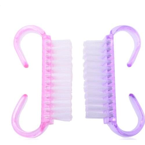 Nail Art Brush Mini Ox Horn Style Nail Art Cleanning Brushes Nails Polish Gel Clean Care Makeup Tool for Women Random Color