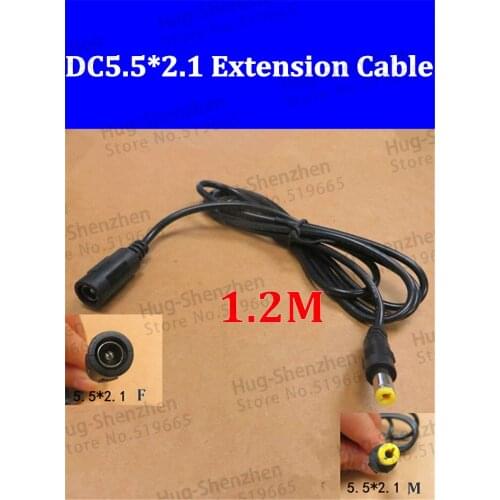 China sale monitoring extension male and female connector cable DC5.5*2.1 12V 5A power cable 5pcs