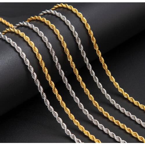 Hot Selling Width 2mm/2.5mm/3mm/4mm/5mm/6mm Stainless Steel Figaro Cuban Rope Chain Necklace/Bracelet For Men Womens Jewelry