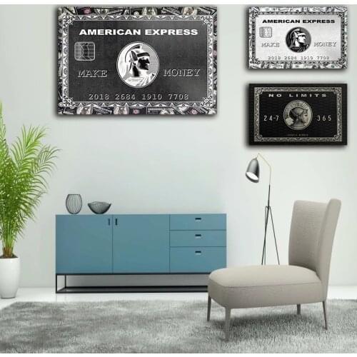 Wall Art Modular Bank Card Money Canvas Pictures Home Retro Funny Cool Decor Painting Prints Poster Living Room Cuadros No Frame