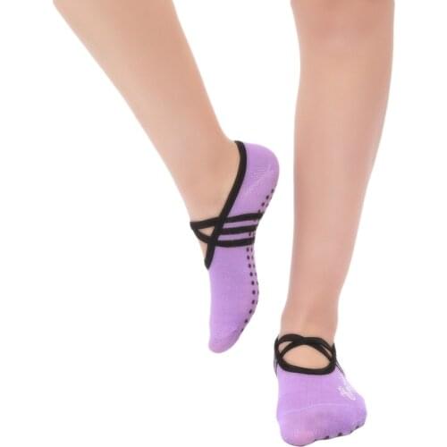 Yoga Socks Women Round Head Backless Cotton Non-Slip Bandage Sports Socks Ventilation Pilates Ballet Socks Dance Sock Slippers
