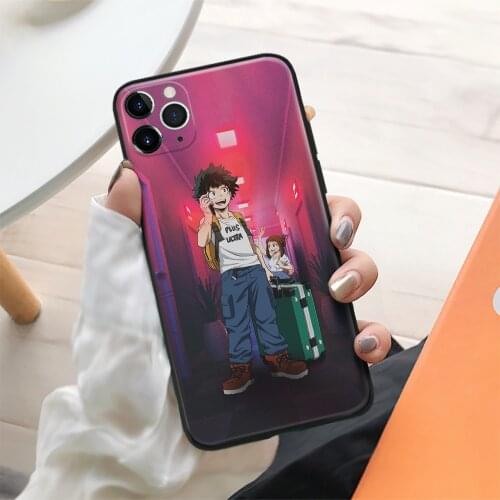 Ochaco Uraraka Izuku Midoriya Soft Silicone Glass for IPhone SE 6 6s 7 8 Plus X XR XS 11 12 Mini Pro Max Phone Case Cover Shell