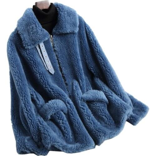 Real Wool Coat Female Sheep Shearing Fur Coats 2020 Fashion Winter Jacket Women Thick Warm Outerwear abrigo mujer LR0742