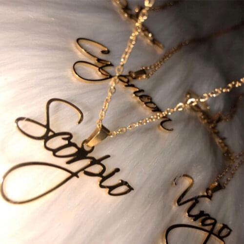 Personalized Signature Name Necklace Stainless Steel Handmade Custom Cursive Nameplate Filled Heart Statement Choker Bijoux