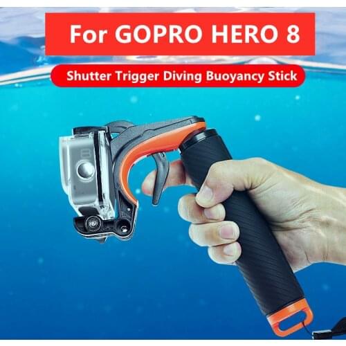 Shutter Trigger Diving Buoyancy Stick Floating Hand Grip For GoPro Hero 8 hand grip Black shutter control shooting bracket