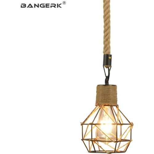 Retro Hemp Rope Pendant LIght Edison Industrial Vintage LED Hanging Lamp Loft Decor Dining Room Lights Antique Home Lighting