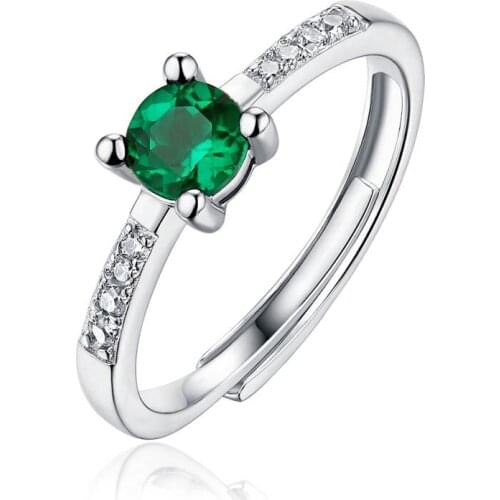 S925 Sterling Silver Lady high quality exquisite emerald inlaid ring noble luxury trend Classic Christmas gift