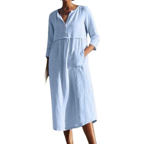 Sanwood Summer Linen Dresses