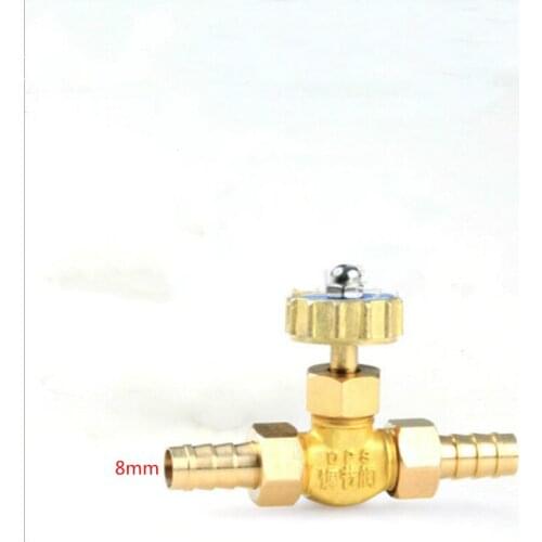 8mm ID 10mm ID hose barb Brass Needle Valve for gas Max Pressure 0.8 Mpa