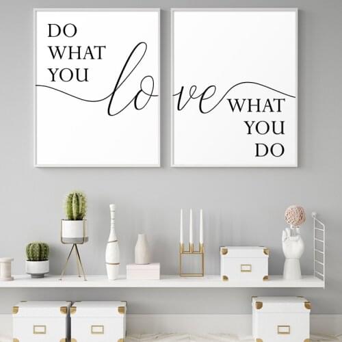 Nordic Minimalist Canvas Painting Poster and Prints Black White Love Quote Wall Art Pictures Dining Room Decor Office Wall Decor