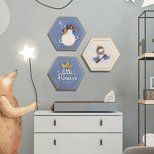 Nordic Fairy Prince Child Boy Wall Decor Cute Wall Hanging Non-perforated Wall Mural Living Room Bedroom Home Decoration