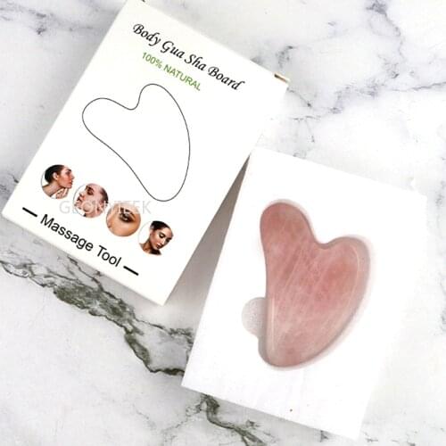 Natural Jade Gua Sha Scraper Board Massage Rose Quartz Jade Guasha Stone For Face Neck Skin Lifting Wrinkle Remover Beauty Care