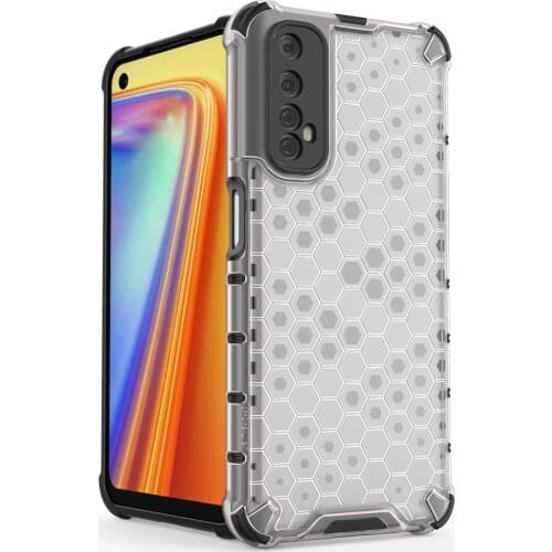 Honeycomb Armor Phone Case For OPPO Realme 7 Pro Case OPPO REALME X7 C11 C15 F17 Reno 4 Pro 4G Type Hard PC +Soft Silicone Cover