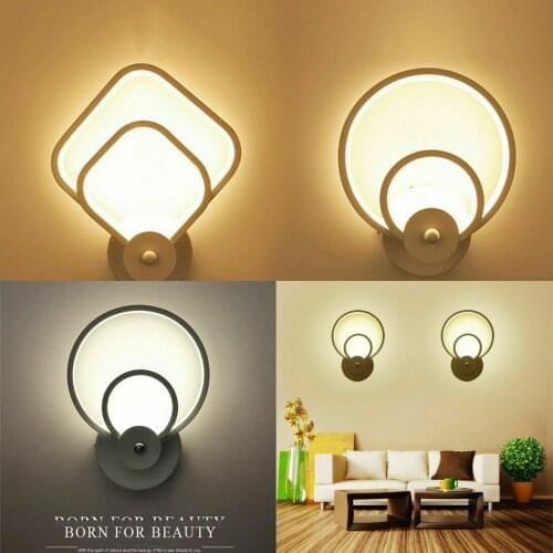 Modern LED Wall Lamp Bedroom 18W Square Round White Sconce Indoor Decoration Warm/ Cold/ Natrual White