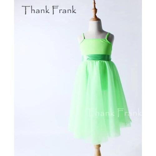 Thank Frank Camisole Ballet Dress Children Adult Ribbon Bow Dance Costume C349