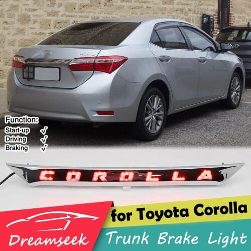 LED Reflector Rear Trunk Tail Light for Toyota Corolla EURO 2014 2015 2016 2017 2018 Stop Brake Lamp Taillight Chrome Trim